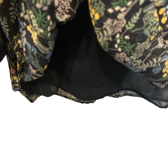 Tommy Hilfiger Women Top 2X Navy Floral Babydoll Cottagecore‎ Romantic Peasant - Picture 8 of 11